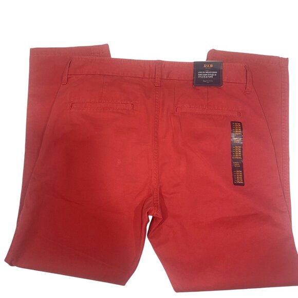 NWT Gap Mens Lived In Tapered Khaki Pants 32x30 Red Relaxed Fit Comfortable Styl - Picture 5 of 14